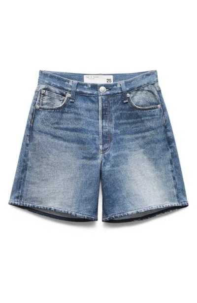 Rag & Bone Miramar Kaia High Waist Cotton Terry Shorts In Purple