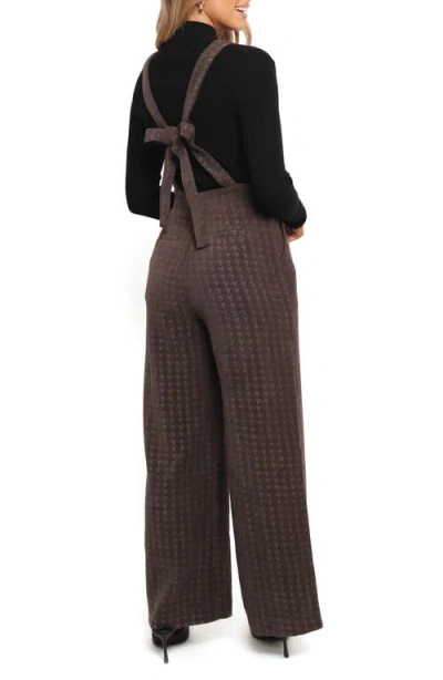 Petal And Pup Petal & Pup Yvettie Houndstooth Overalls In Brown