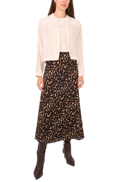 Halogen ® Leopard Print Brushed Pull-on Maxi Skirt