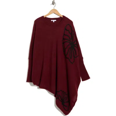 Dr2 By Daniel Rainn Abstract Floral Asymmetric Hem Sweater