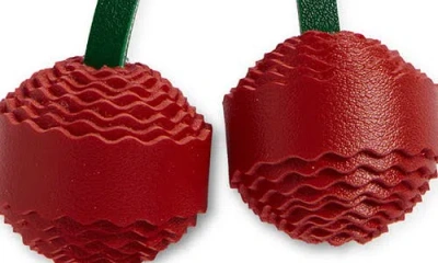 Leith Faux Leather Cherry Bag Charm In Green