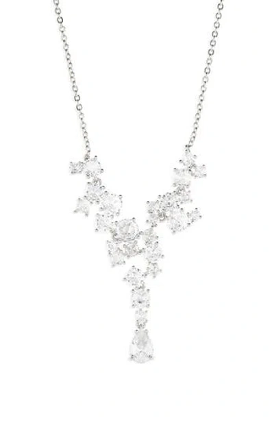 Nordstrom Rack Cubic Zirconia Cascade Necklace In Metallic