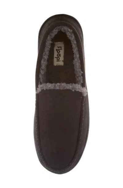 Floopi Faux Fur Trimmed Slipper In Brown