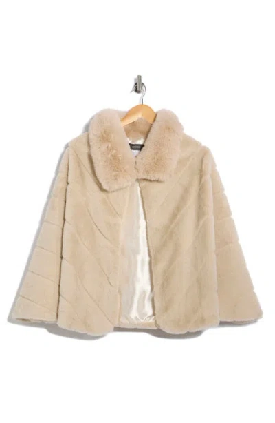 Bcbg Faux Fur Cape In Brown