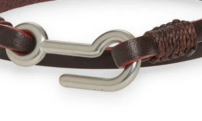 Caputo & Co . Utility Hook Leather Bracelet In Red