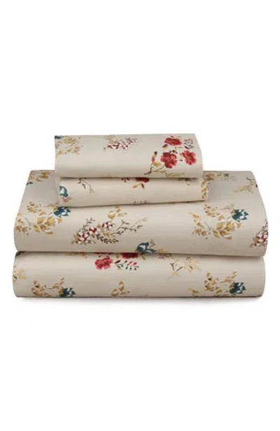 Azores Home Leilani Floral Cotton Flannel Sheet Set In Multi