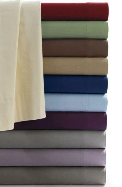 Azores Home Solid Cotton Flannel Sheet Set In Red