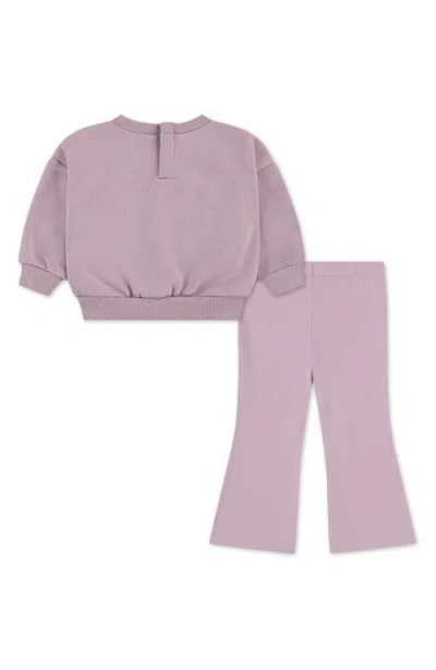 Nike Crewneck Sweatshirt & Flared Leggings Set In Purple