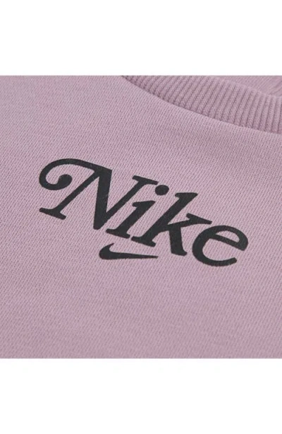 Nike Crewneck Sweatshirt & Flared Leggings Set In Purple