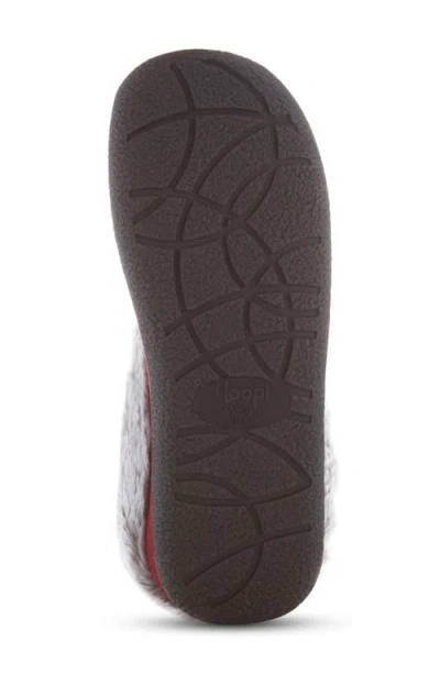 Floopi Slipper With Faux Fur Trim In Burgundy