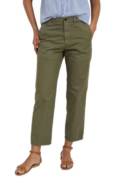 Alex Mill Neil High Waist Straight Leg Utility Twill Pants In Green