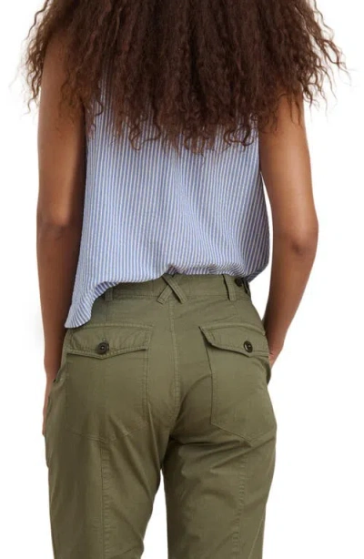 Alex Mill Neil High Waist Straight Leg Utility Twill Pants In Green