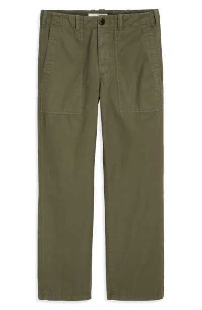 Alex Mill Neil High Waist Straight Leg Utility Twill Pants In Green
