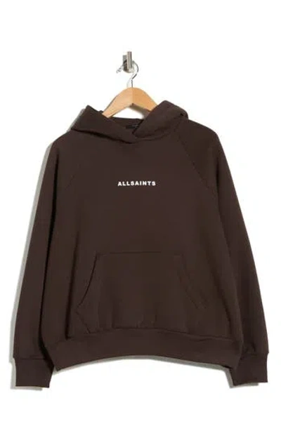 Allsaints Tour Talon Logo Graphic Hoodie In Brown