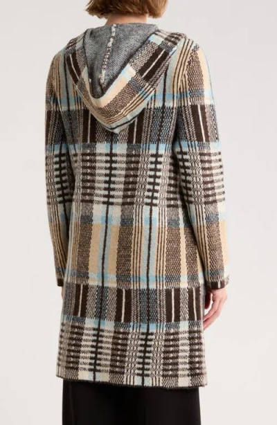 Love Token Plaid Cardigan In Brown