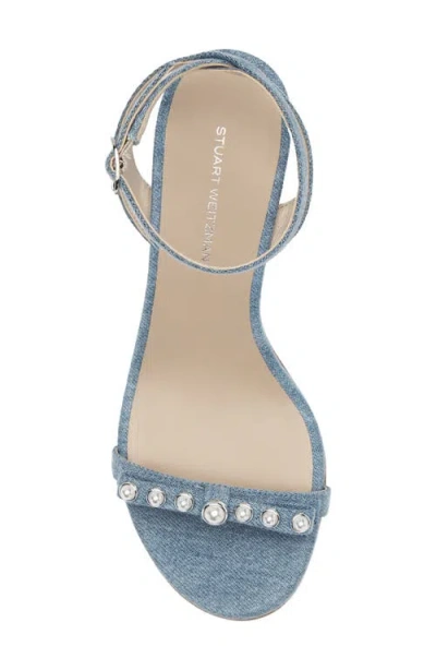 Stuart Weitzman Luella Ankle Strap Sandal In Blue