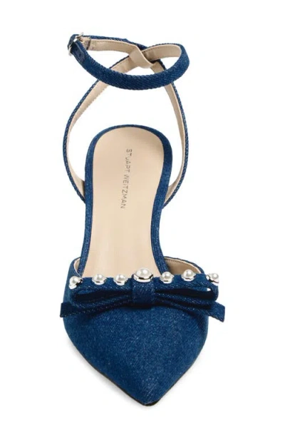 Stuart Weitzman Luella Ankle Strap Pump In Blue