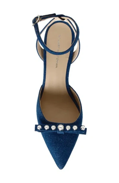 Stuart Weitzman Luella Ankle Strap Pump In Blue