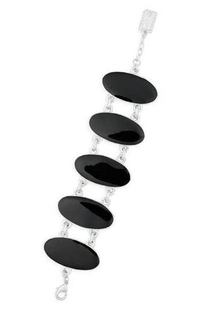 Karine Sultan Oval Black Plate Bracelet In Black