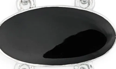 Karine Sultan Oval Black Plate Bracelet In Black