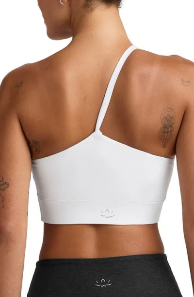 Beyond Yoga Space Dye One Shoulder Longline Sports Bra In White