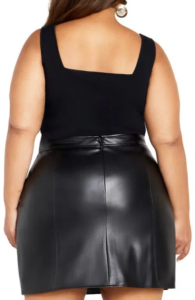 City Chic Lanie Compact Knit Top In Black