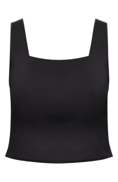 City Chic Lanie Compact Knit Top In Black