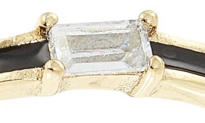 Argento Vivo Baguette Cubic Zirconia Enamel Ring In Gold