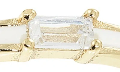 Argento Vivo Baguette Cubic Zirconia Enamel Ring In Gold