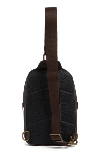 Johnston & Murphy Pebbled Leather Sling Bag In Brown