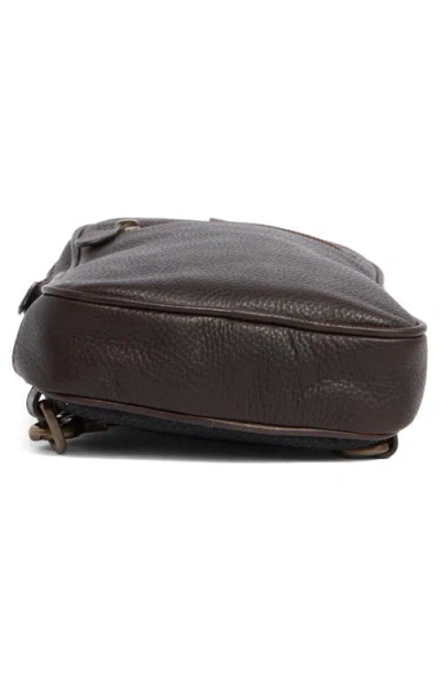 Johnston & Murphy Pebbled Leather Sling Bag In Brown