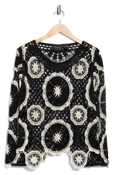 Forgotten Grace Circle Open Knit Sweater In Multi