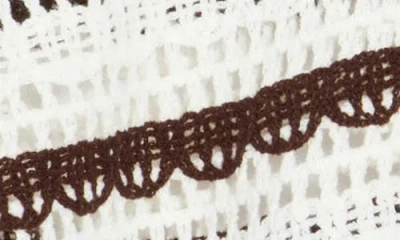 Forgotten Grace Floral Open Knit Button-up Sweater In White