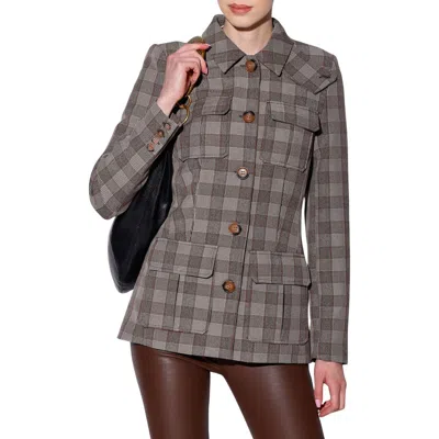 Walter Baker Spencer Plaid Jacket In Brown