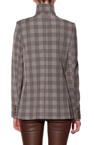 Walter Baker Spencer Plaid Jacket In Brown