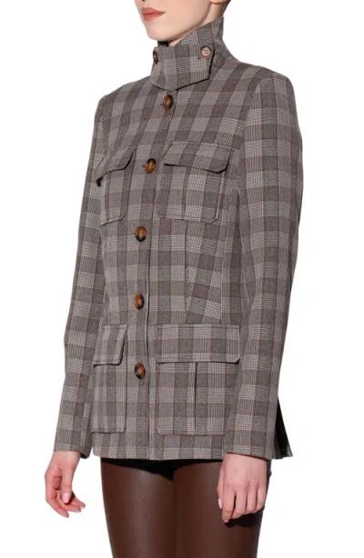 Walter Baker Spencer Plaid Jacket In Brown