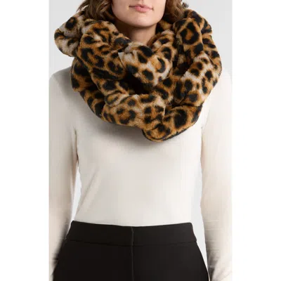 Kurt Geiger London Leopard Print Faux Fur Infiniry Scarf