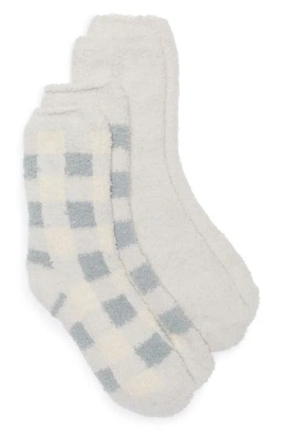 Lemon Assorted 2-pack Shea Butter Infused Crew Socks In Gray