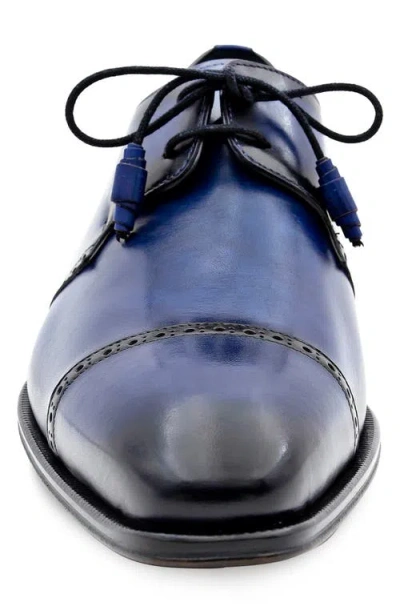 Mezlan 2-eyelet Cap Toe Leather Derby In Blue