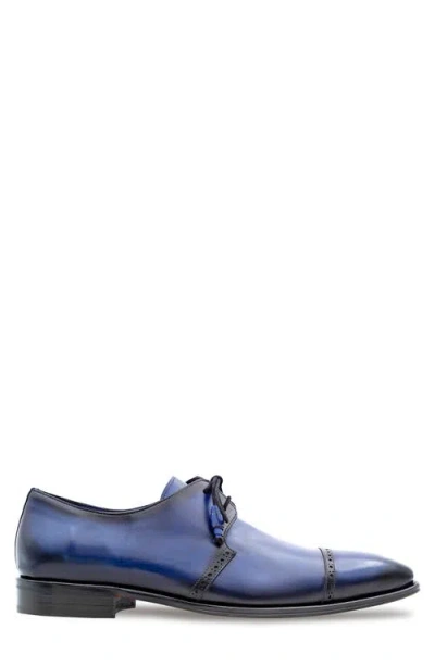 Mezlan 2-eyelet Cap Toe Leather Derby In Blue