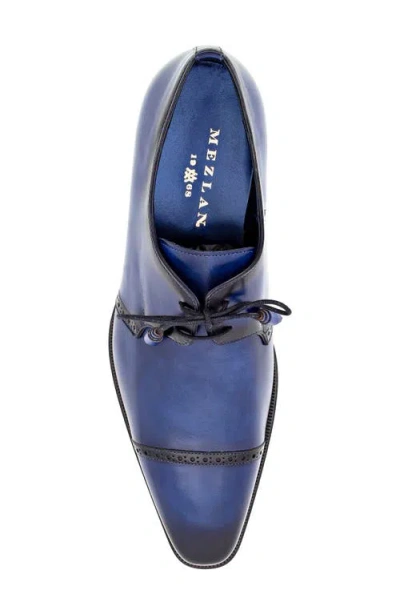Mezlan 2-eyelet Cap Toe Leather Derby In Blue
