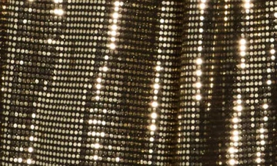 Julia Jordan Knot Neck Tulip Hem Metallic Dress In Brown