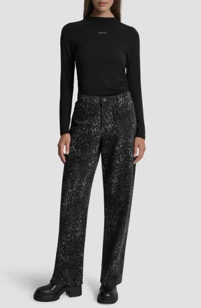 Dkny Jeans Mid Rise Relaxed Jeans In Black