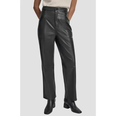 Dkny Jeans Faux Leather High Waist Pants In Black