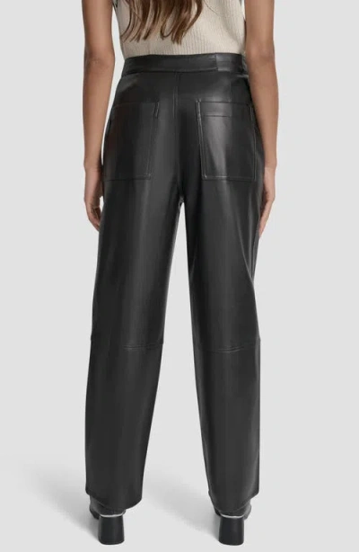 Dkny Jeans Faux Leather High Waist Pants In Black
