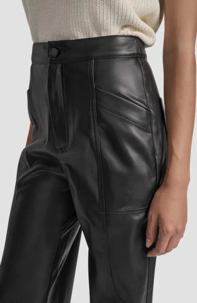 Dkny Jeans Faux Leather High Waist Pants In Black