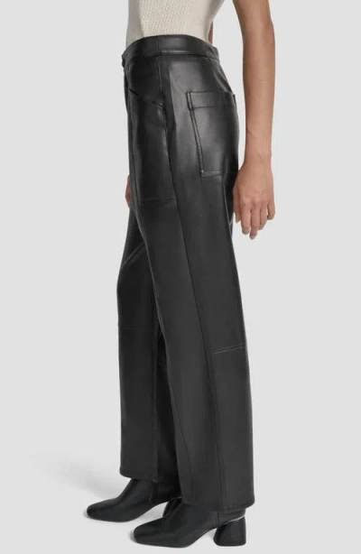 Dkny Jeans Faux Leather High Waist Pants In Black