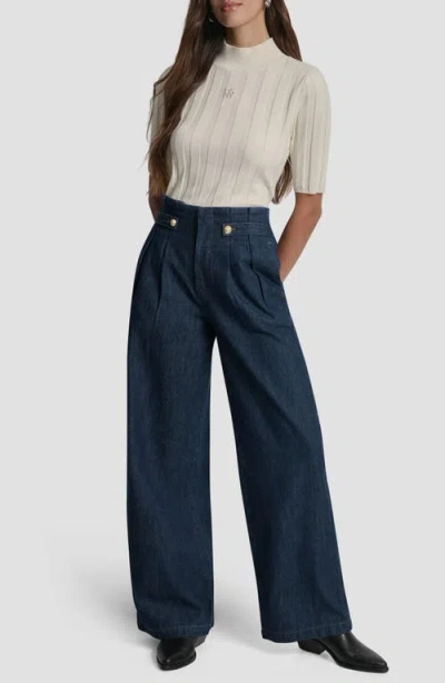 Dkny Jeans High Rise Denim Trousers In Red