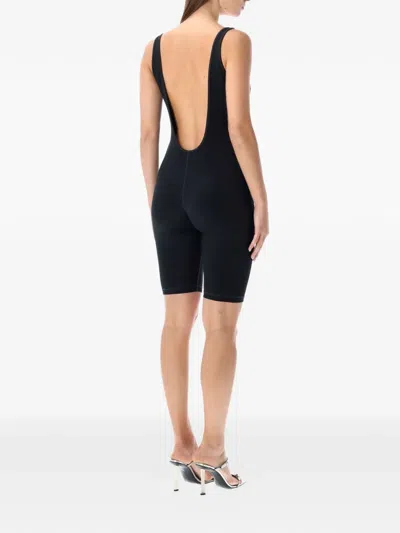 Diesel Technical Fitted Jumpsuit Deep Back Neckline In Black
