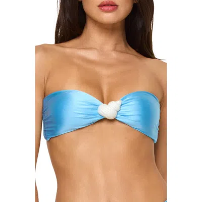 L*space Lspace Luminescent Strapless Bikini Top In Blue